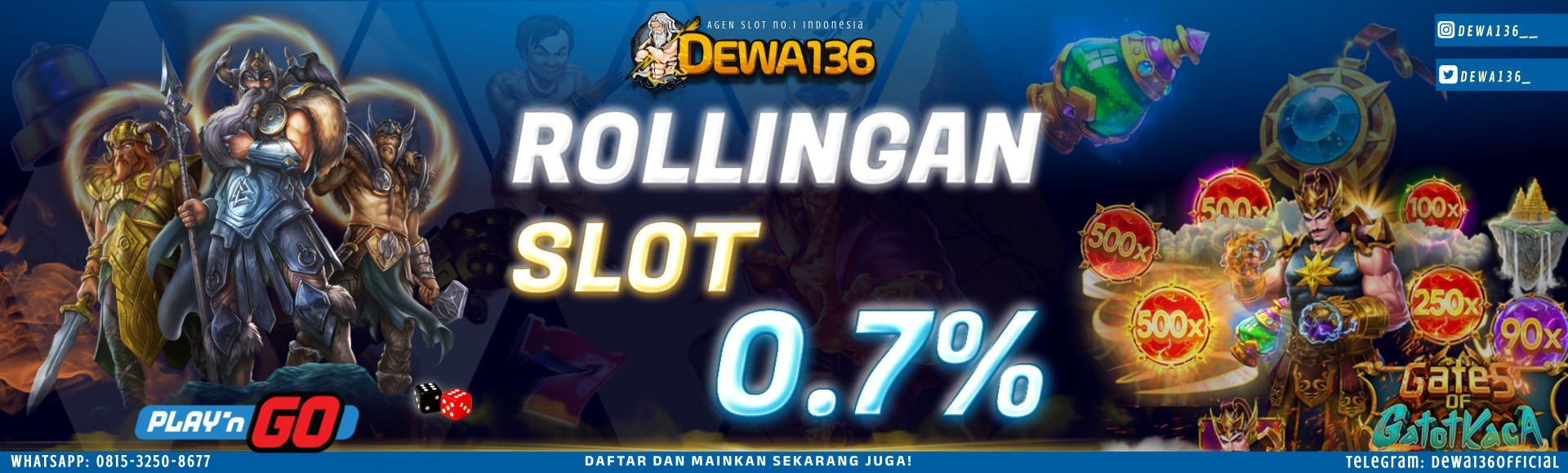Bonus Rollingan Slot 0.7%